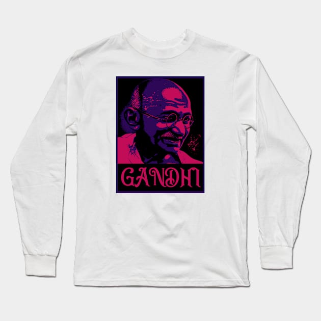 Gandhi Meditation Long Sleeve T-Shirt by CTShirts